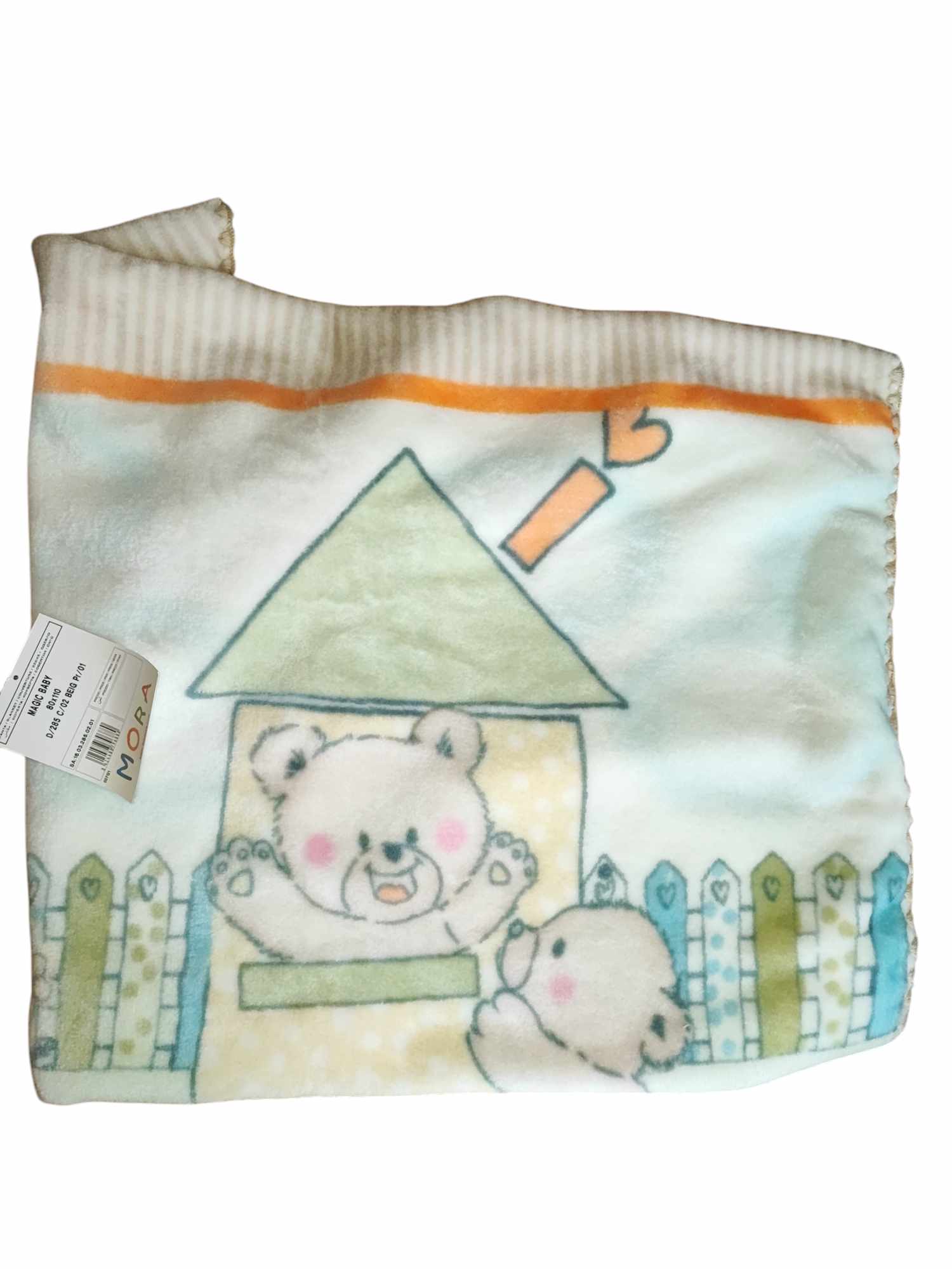 MORA Baby blanket babatakaró házikós maci