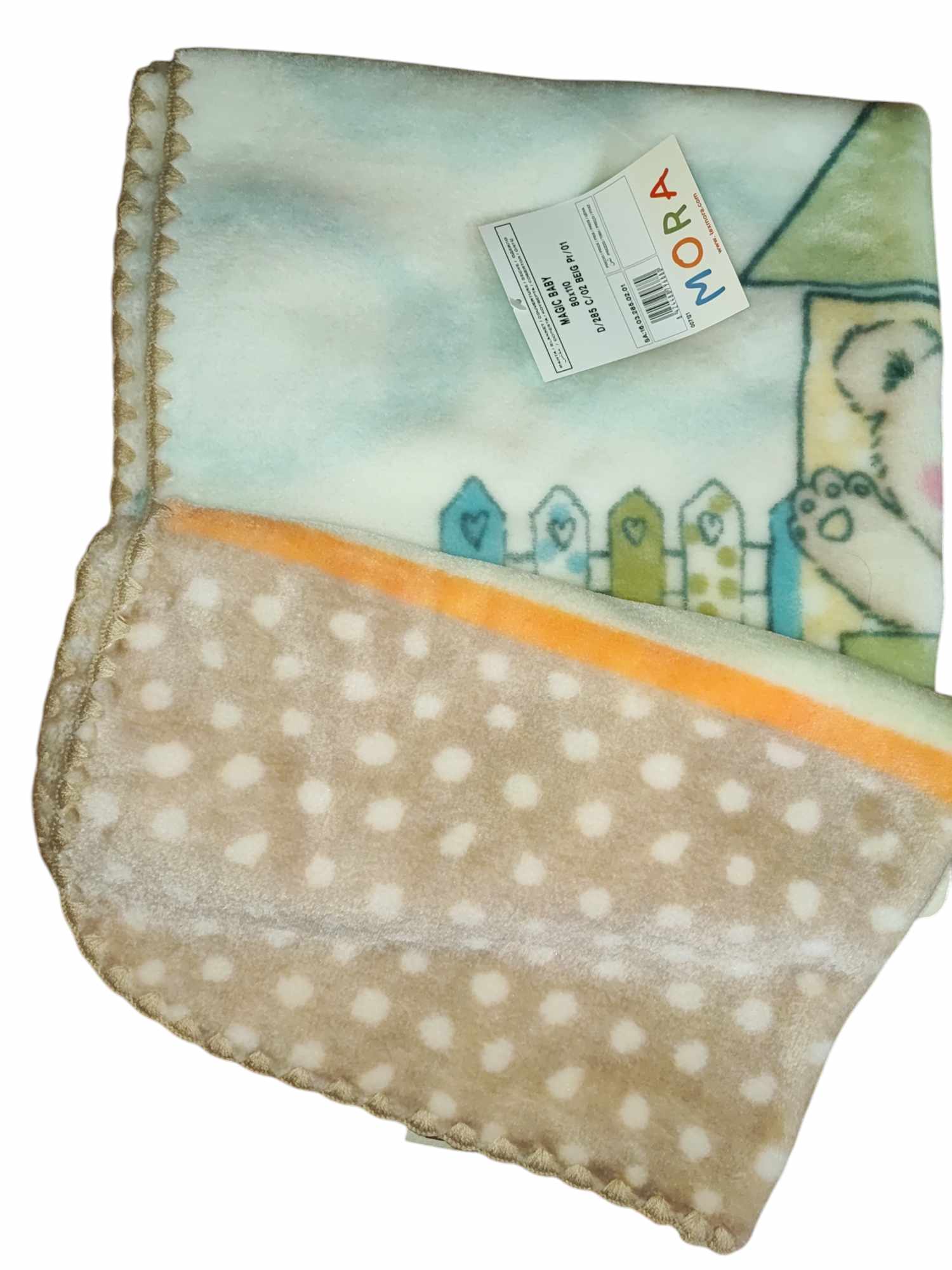 MORA Baby blanket babatakaró paszell pink,házikós maci,maci és barátai